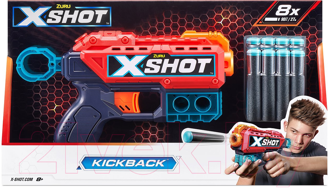 Бластер игрушечный Zuru X-Shot Ексель – Кикбек / 36184 — фото 7