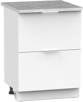 Шкаф-стол кухонный Интермебель Микс Топ ШСР 850-11-500 (белый премиум/мрамор лацио светлый) - 