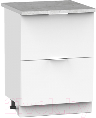 Шкаф-стол кухонный Интермебель Микс Топ ШСР 850-11-500 (белый премиум/мрамор лацио светлый)