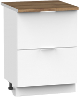 Шкаф-стол кухонный Интермебель Микс Топ ШСР 850-11-500 (белый премиум/дуб фигурный светлый) - 