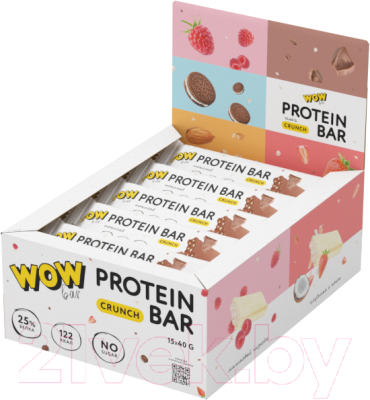 Набор протеиновых батончиков Prime Kraft Wowbar Crunch Шоколад (15x40гр)