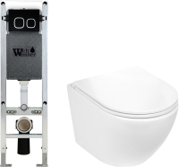 

Унитаз подвесной с инсталляцией WeltWasser, Amberg 350 ST + Merzbach 004 GL-WT + Amberg RD-BL