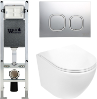 

Унитаз подвесной с инсталляцией WeltWasser, Amberg 350 ST + Merzbach 004 GL-WT + Amberg RD-CR
