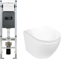 

Унитаз подвесной с инсталляцией WeltWasser, Amberg 350 ST + Merzbach 004 GL-WT + Amberg RD-WT