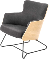 Кресло мягкое Halmar Chillout (темно-серый/дуб натуральный/черный) - 