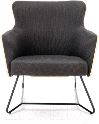 Кресло мягкое Halmar Chillout (темно-серый/дуб натуральный/черный)