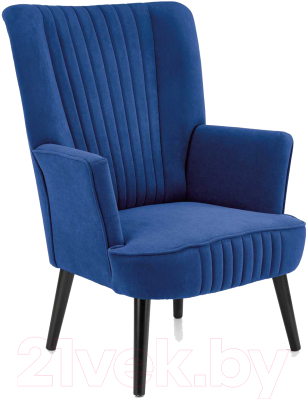 Кресло мягкое Halmar Delgado (темно-синий/черный)