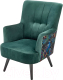 Кресло мягкое Halmar Pagoni (темно-зеленый/черный) - 