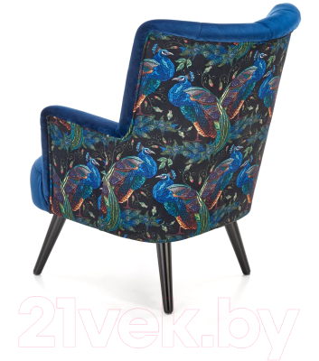 Кресло мягкое Halmar Pagoni (темно-синий/черный)