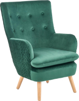 Кресло мягкое Halmar Ravel (темно-зеленый/натуральный) - 
