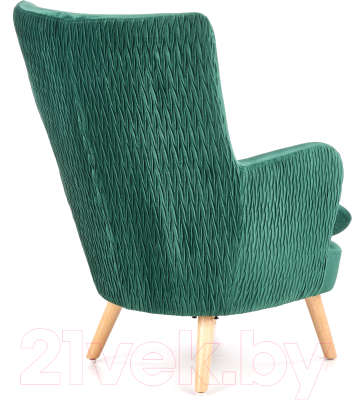 Кресло мягкое Halmar Ravel (темно-зеленый/натуральный)