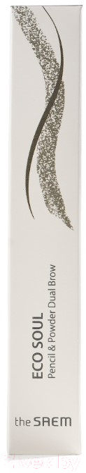 Карандаш для бровей The Saem Eco Soul Pencil & Powder Dual Brow 03 Black Gray — фото 5