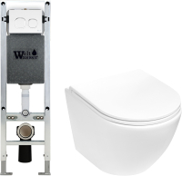 

Унитаз подвесной с инсталляцией, Amberg 350 ST + Merzbach 004 MT-WT + Amberg RD-WT