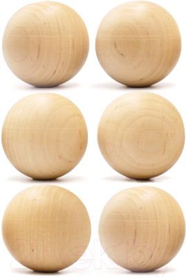 Изображение товара Набор заготовок для творчества Брестская Фабрика Сувениров Шар деревянный цельный / ball35_x6 (6шт)