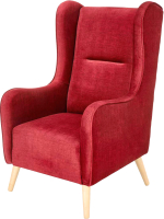 Кресло мягкое Halmar Chester 2 (бордовый/натуральный) - 
