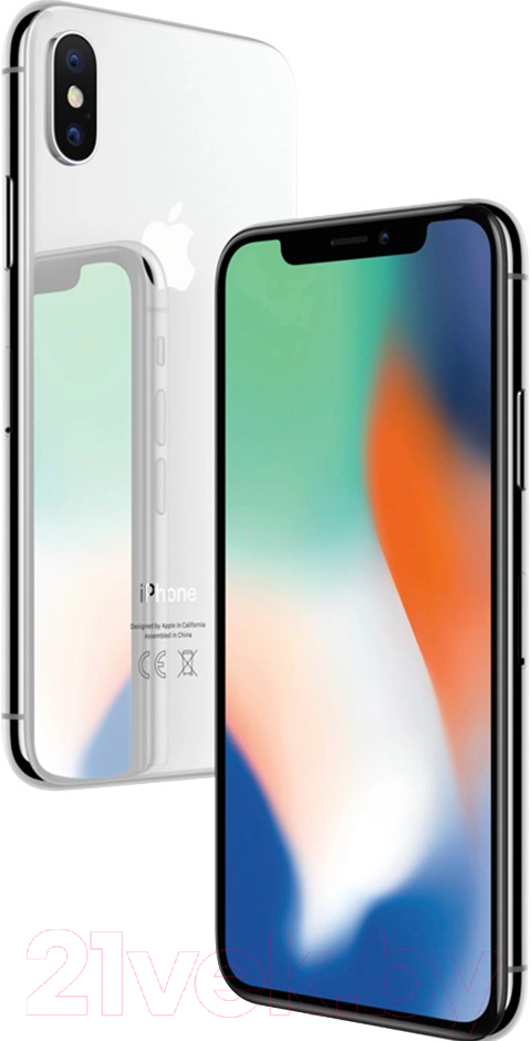 Смартфон Apple iPhone X 64GB / 2BMQAD2 восстановленный Breezy Грейд B (серебро)