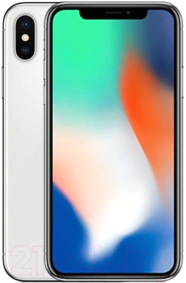 Смартфон Apple iPhone X 64GB / 2BMQAD2 восстановленный Breezy Грейд B (серебро)