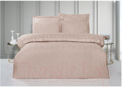 Комплект постельного белья Karven Жаккард/сатин с кружевами Евро / N166-J1-V4