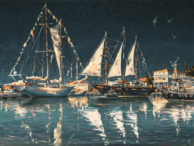 Картина Orlix Ночные яхты / CA-13935