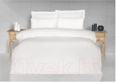 Комплект постельного белья Karven Жаккард/сатин с кружевами Евро / N166-J2-V1
