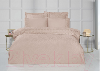 Комплект постельного белья Karven Жаккард/сатин с кружевами Евро / N166-J2-V4