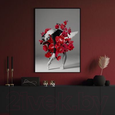 Картина Orlix Балерина в красных цветах / OB-14246