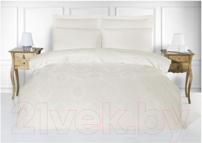 Комплект постельного белья Karven Жаккард/сатин с кружевами Евро / N166-J3-V6