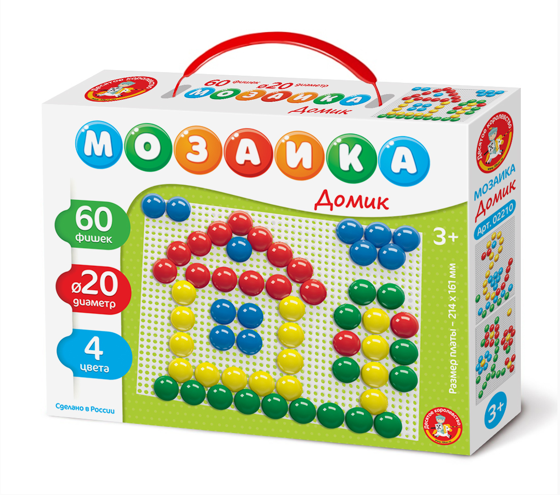 Развивающая игра Десятое королевство Мозаика Домик / 02210