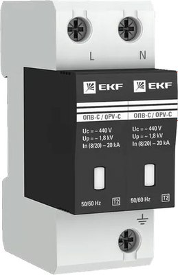 Ограничитель перенапряжения EKF ОПВ-C/2P / opv-c2