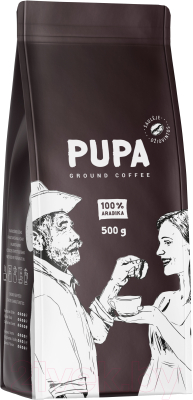 Кофе молотый PUPA Черный 100% Арабика (500г, стабилопак)