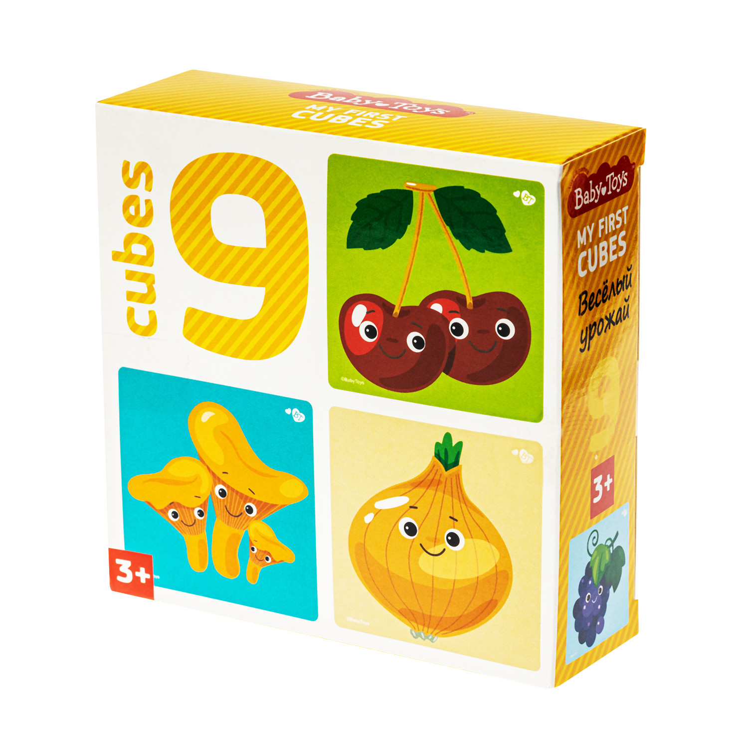 Развивающий игровой набор Baby Toys Кубики Веселый урожай / 03536 — фото 4
