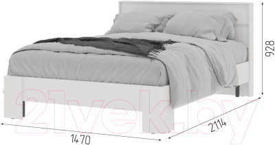 Полуторная кровать Стендмебель Хелен КР 02 140x200 (белый/белый)