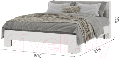 Двуспальная кровать Стендмебель Хелен КР 03 160x200 (белый/белый)