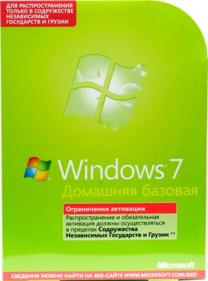 Операционная система Microsoft Windows Home Basic 7 SP1 32-b Ru 1pk (F2C-00884) - общий вид