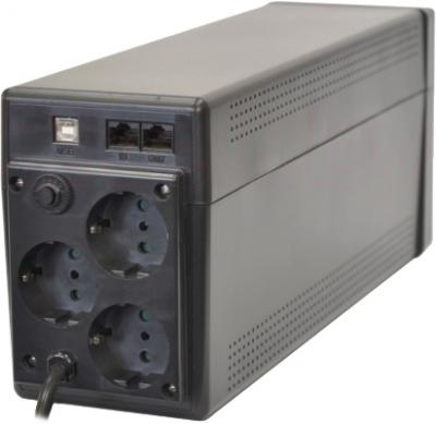 ИБП Powercom Phantom Black PTM-650AP 650VA - вид сзади