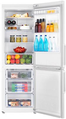 Холодильник с морозильником Samsung RB30FEJNDWW/RS - пример заполненного холодильника