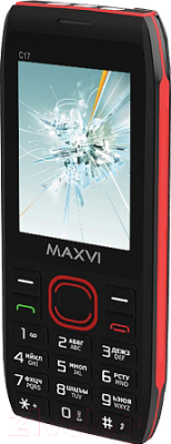 Мобильный телефон Maxvi C17 (черный/красный)