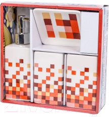 Набор аксессуаров для ванной Podari Mosaic Design 4 (оранжевый)