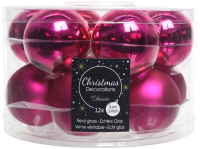 Набор шаров новогодних Decoris 140012  (12шт, насыщенный розовый) - 