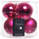 Набор шаров новогодних Decoris 140419 (6шт, насыщенный розовый) - 
