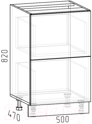 Шкаф-стол кухонный Интермебель Микс Топ ШСР 850-11-500 без столешницы (графит серый)