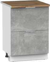 Шкаф-стол кухонный Интермебель Микс Топ ШСР 850-11-500 (бетон/дуб фигурный светлый) - 