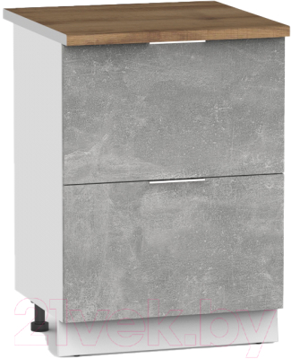 Шкаф-стол кухонный Интермебель Микс Топ ШСР 850-11-500 (бетон/дуб фигурный светлый)