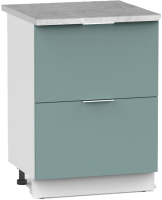Шкаф-стол кухонный Интермебель Микс Топ ШСР 850-11-500 (сумеречный голубой/мрамор лацио светлый) - 