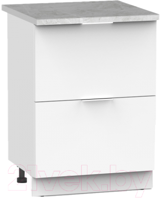 Шкаф-стол кухонный Интермебель Микс Топ ШСР 850-11-600 (белый премиум/мрамор лацио светлый)