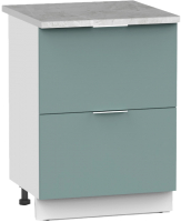 Шкаф-стол кухонный Интермебель Микс Топ ШСР 850-11-600 (сумеречный голубой/мрамор лацио светлый) - 