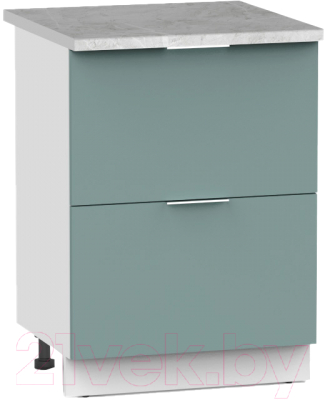 Шкаф-стол кухонный Интермебель Микс Топ ШСР 850-11-600 (сумеречный голубой/мрамор лацио светлый)