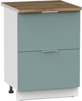 Шкаф-стол кухонный Интермебель Микс Топ ШСР 850-11-600 (сумеречный голубой/дуб фигурный светлый) - 