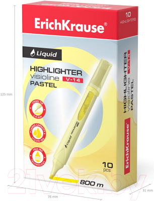 Изображение товара Текстовыделитель Erich Krause Liquid Visioline V-14 Pastel / 56023