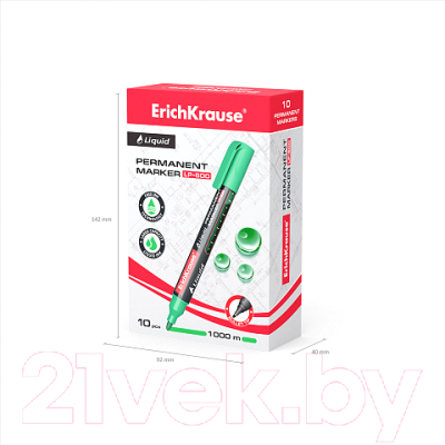 Изображение товара Маркер перманентный Erich Krause Liquid LP-600 / 56095 (зеленый)